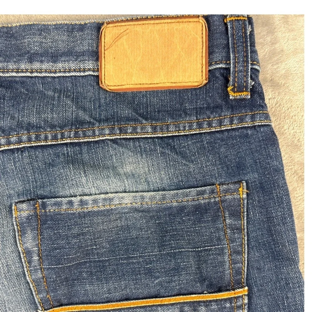 Care Label Jeans Mens 36 Slim 402 Blue Faded Distressed EUC